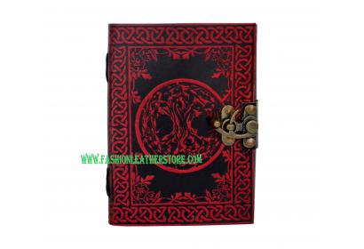 Celtic Red Color New Design TREE of LIFE Handmade Leather Pagan Wicca Journal Diary Book of Shadows Wholesaler India 